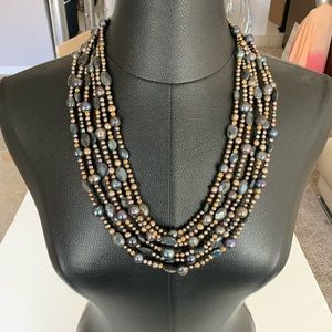 Pearl and Gemstone Multi-Strand Necklace
